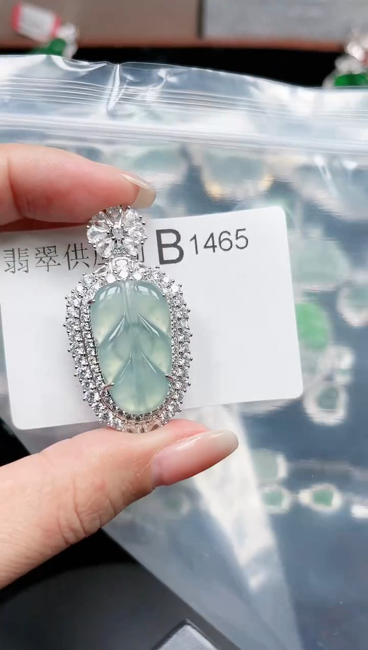 【闪购商品】翡翠颈饰未镶嵌1465赠皮绳