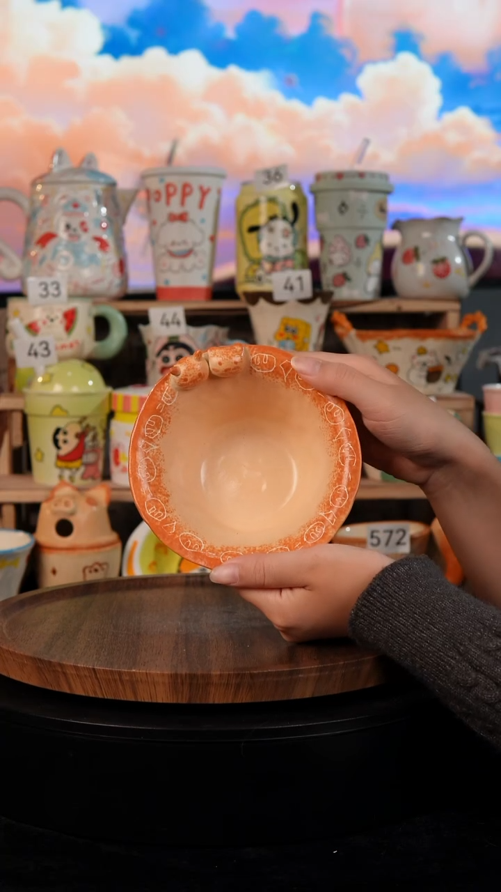 陶瓷双饮款景德镇手工手绘陶瓷