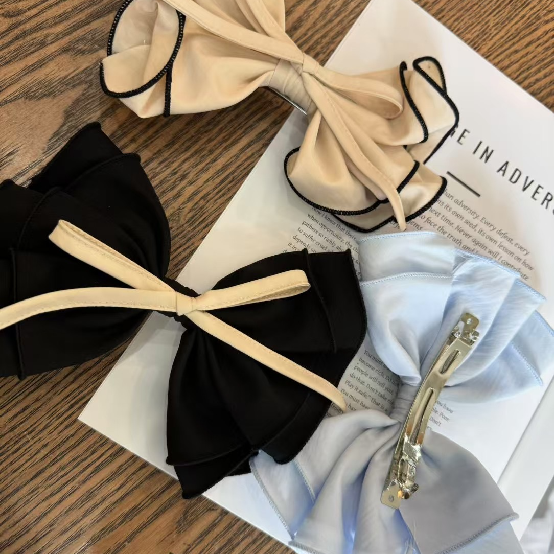 韩国东大门新款夏日氛围感蝴蝶结弹夹发夹网红甜美