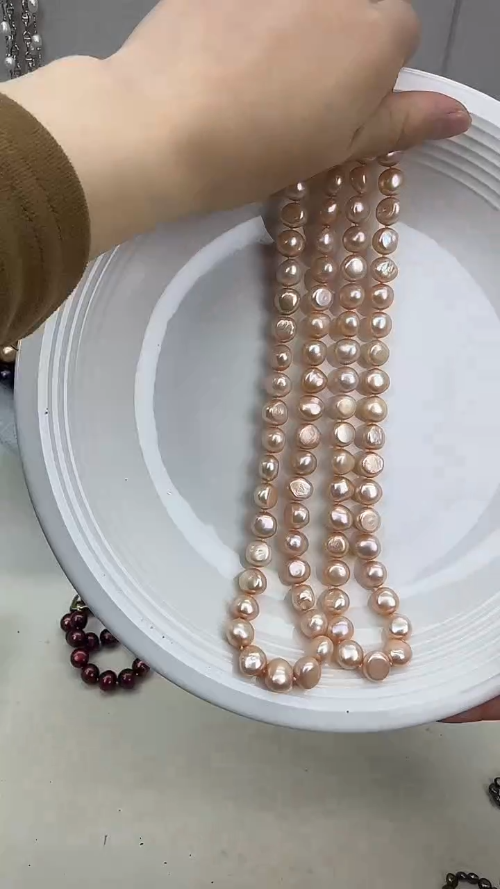 颈饰银S925镀金镶嵌淡水珍珠1