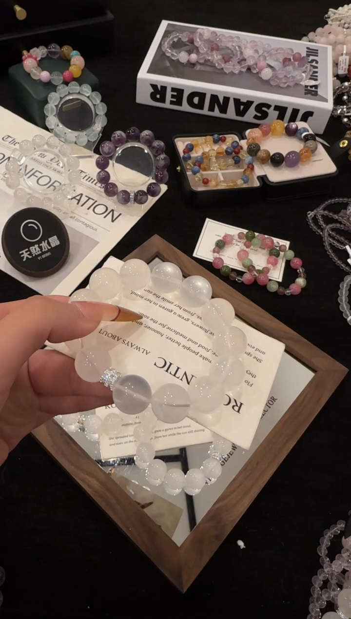 合金手链水晶奶白晶x3596