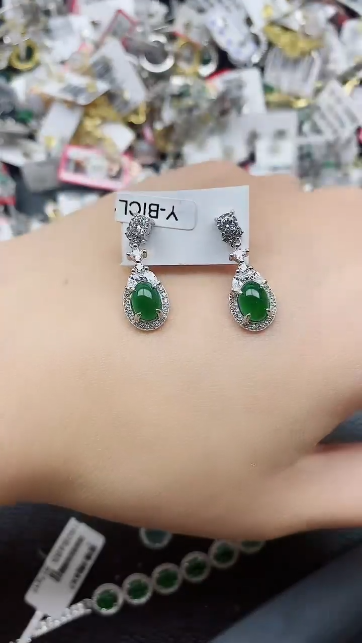 银S925镶嵌戒指翡翠1