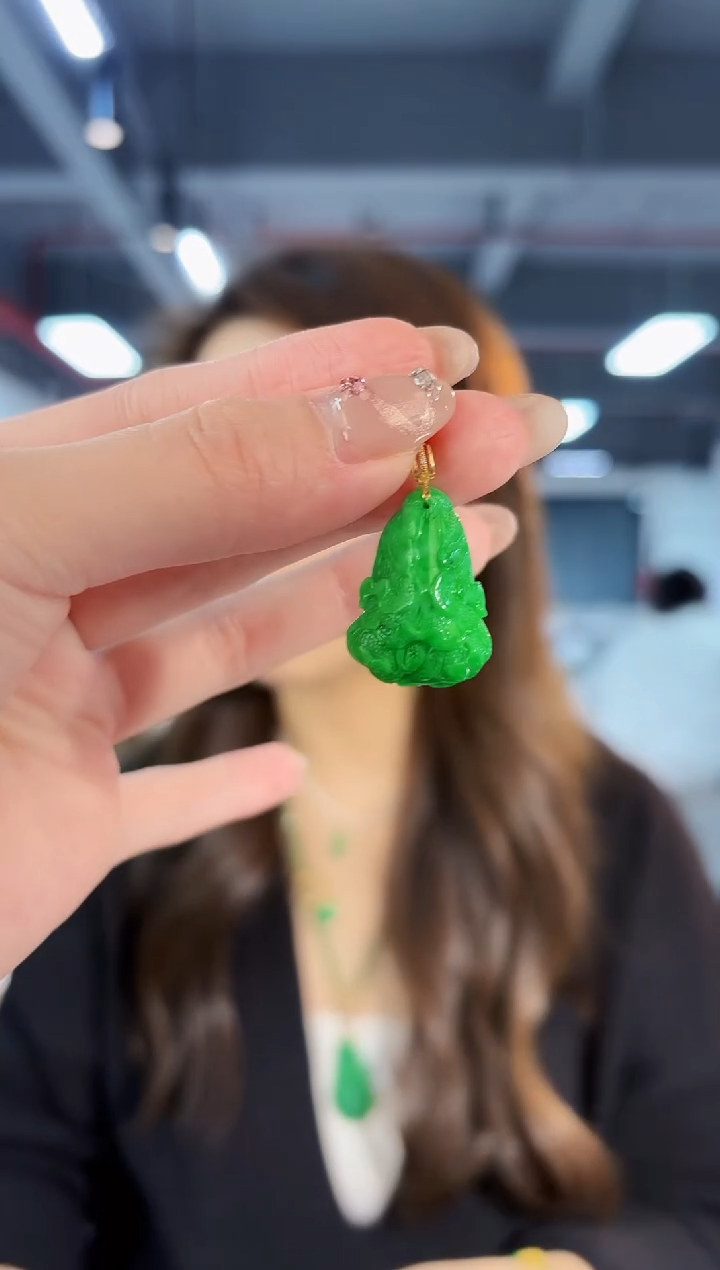 【闪购商品】翡翠颈饰18K金镶嵌缅料A货/支持复检/一件