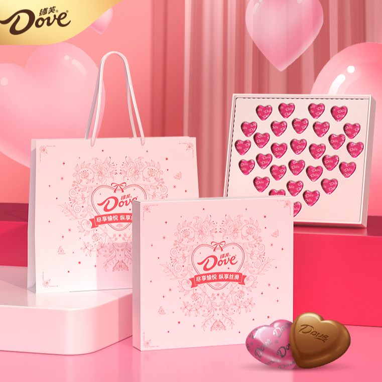 Dove/德芙新年满分礼盒心语巧克力5.3g*29粒配礼袋情侣闺蜜礼物
