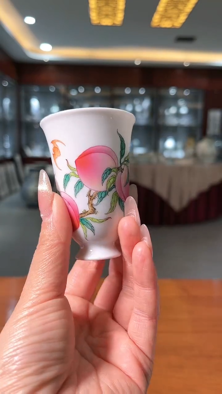 【闪购商品】官窑瓷画院121官窑瓷画院珐琅彩研究院桃子闻香杯