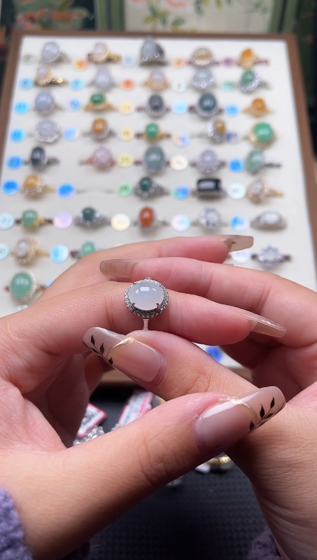 【闪购商品】翡翠戒指银S925镶嵌天然A货翡翠戒指