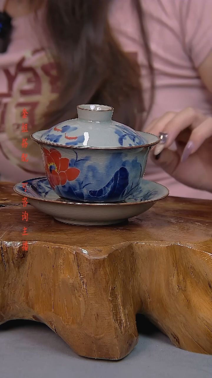 老陶泥开片纹陶瓷茶具