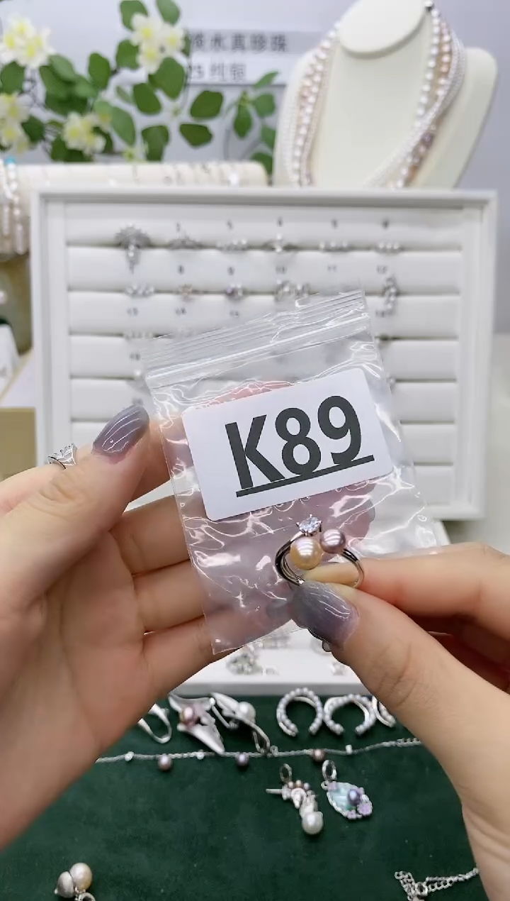 银S925镶嵌无淡水珍珠?****࿐K89