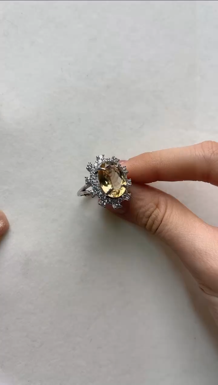 【闪购商品】水晶戒指银S925镶嵌aj3421