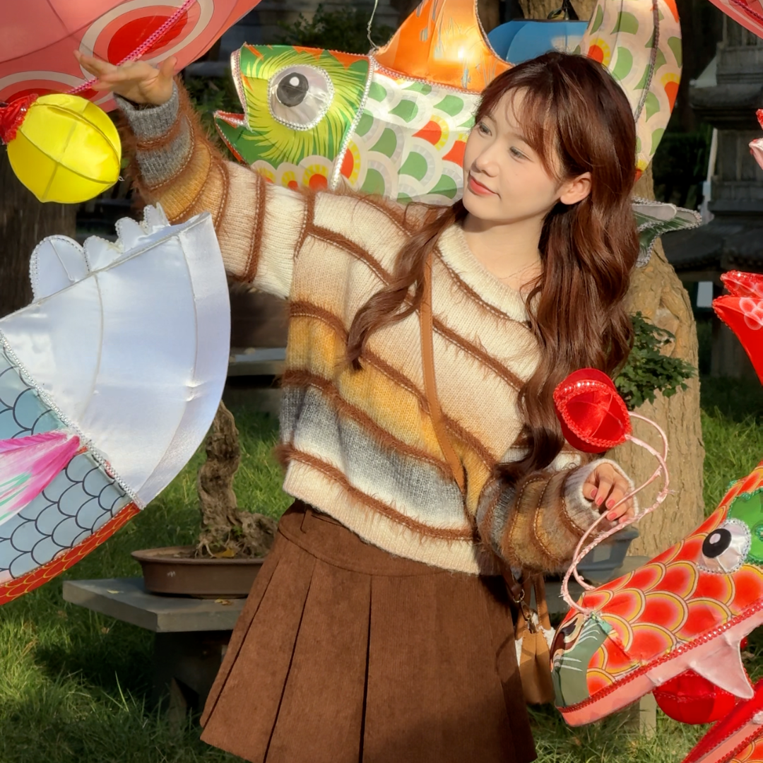 【渐变毛衣套装】2024秋冬新款高腰显瘦百搭毛衣女套装