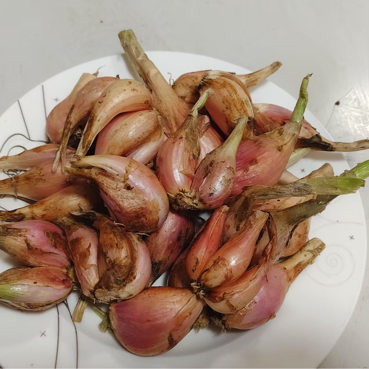 农户家自种葱头新鲜现挖