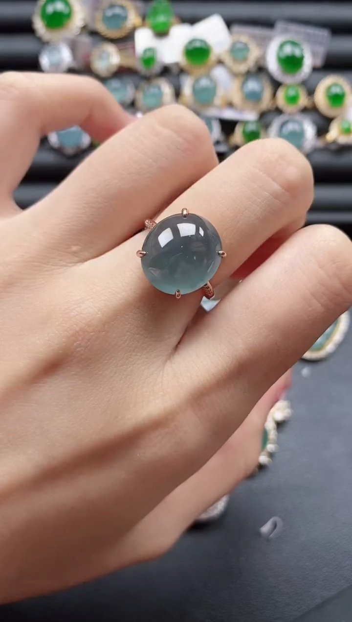 【闪购商品】翡翠戒指银S925镶嵌51151