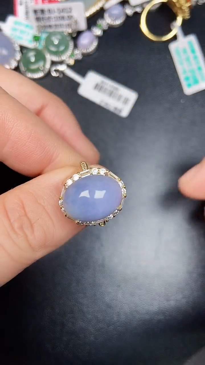 银S925镶嵌戒指翡翠1300