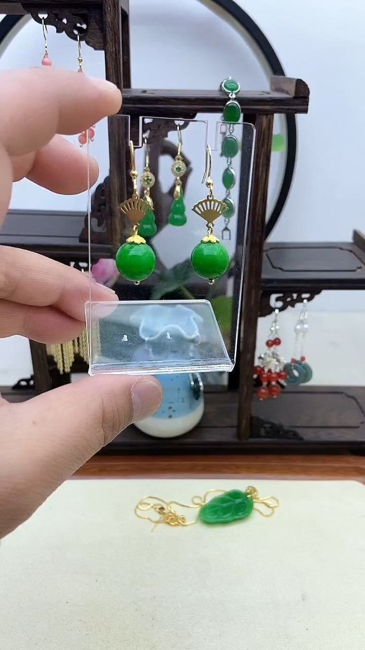 【闪购商品】翡翠耳饰14K金镶嵌85号