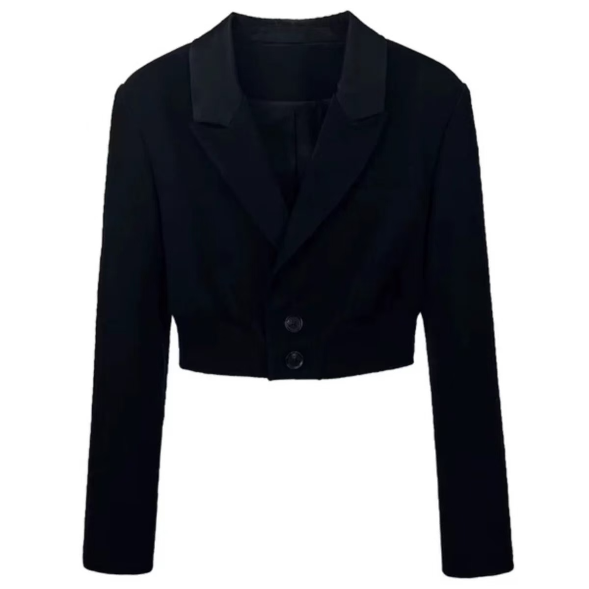 小众私服设计短款垫肩西装外套女春季西服