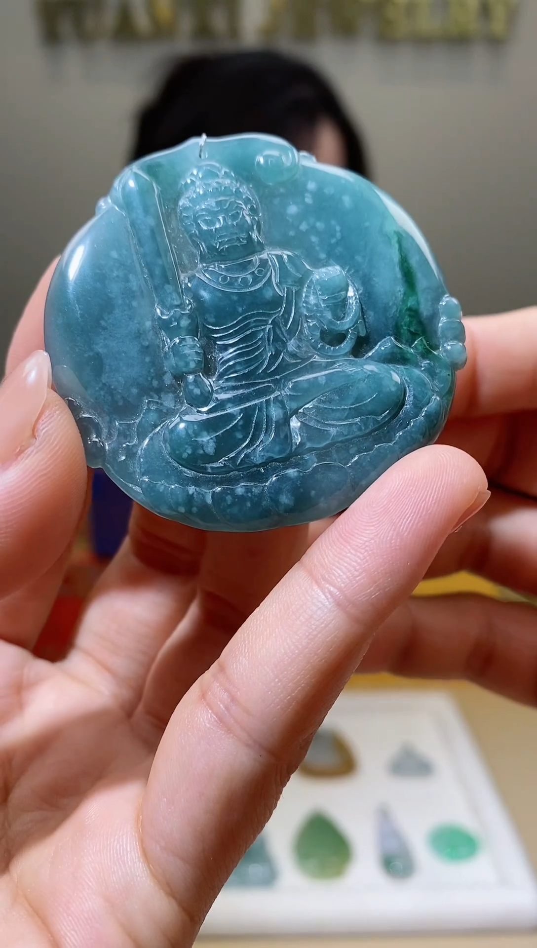 【闪购商品】翡翠颈饰未镶嵌天然A货翡翠不动明王