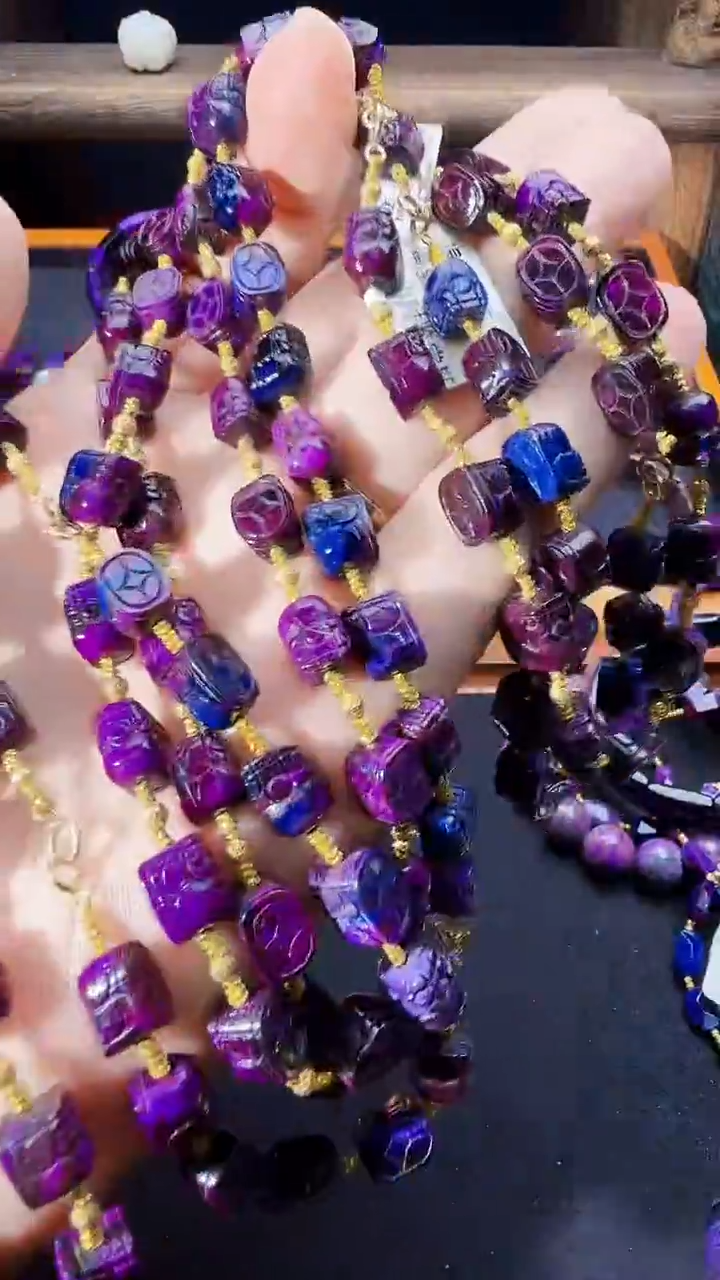 苏纪石（舒俱来）18K金镶嵌南非老矿貔貅毛衣链@多样性发其一