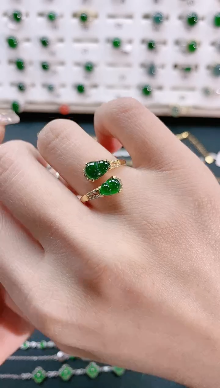 【闪购商品】翡翠戒指银S925镶嵌天然翡翠