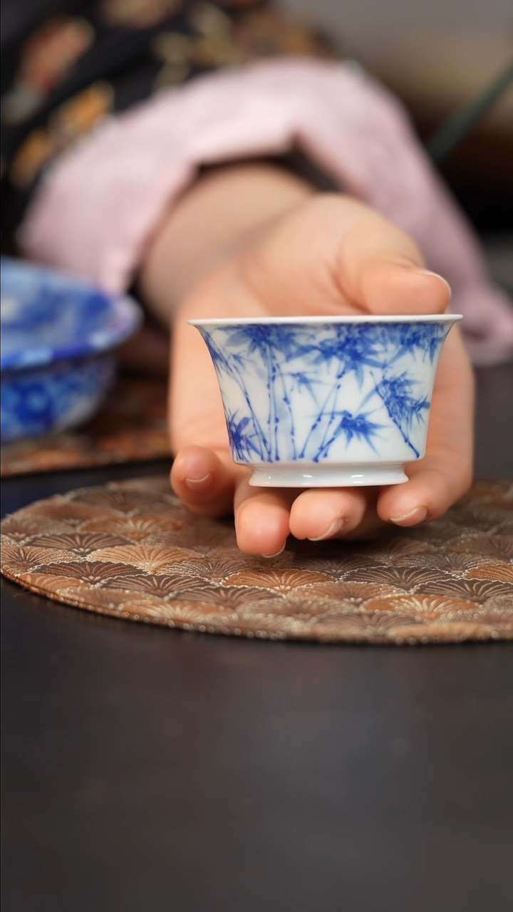 【闪购商品】瓷片看山柴窑青花竹