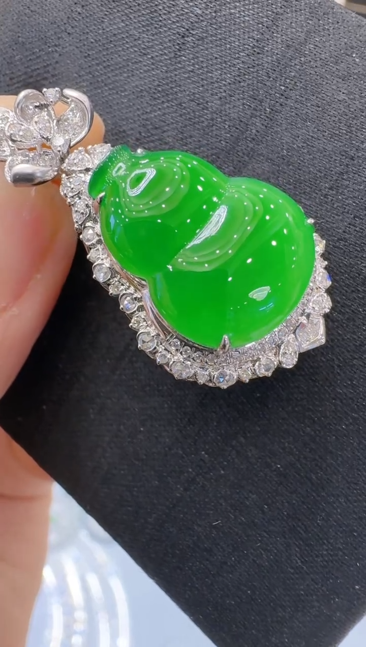 翡翠18K金镶嵌吊坠(不含链)多样性团购发一件