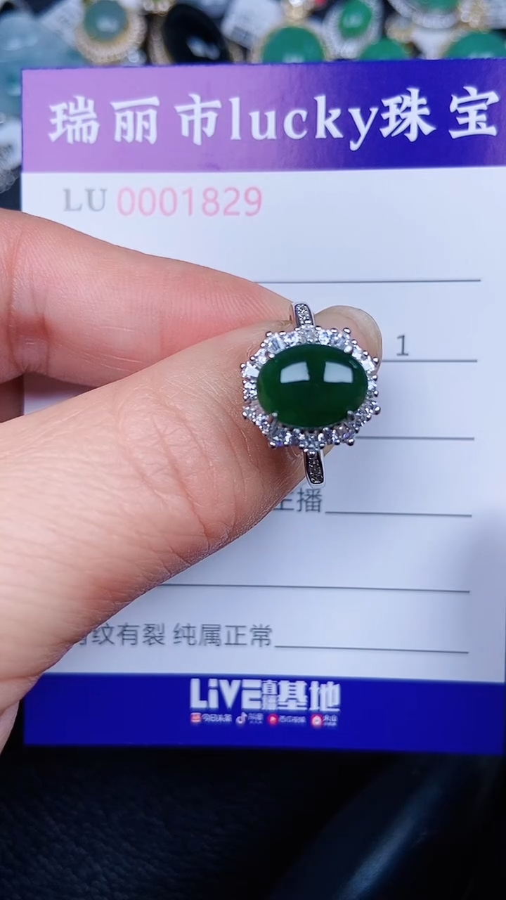 颈饰银S925镶嵌翡翠1829