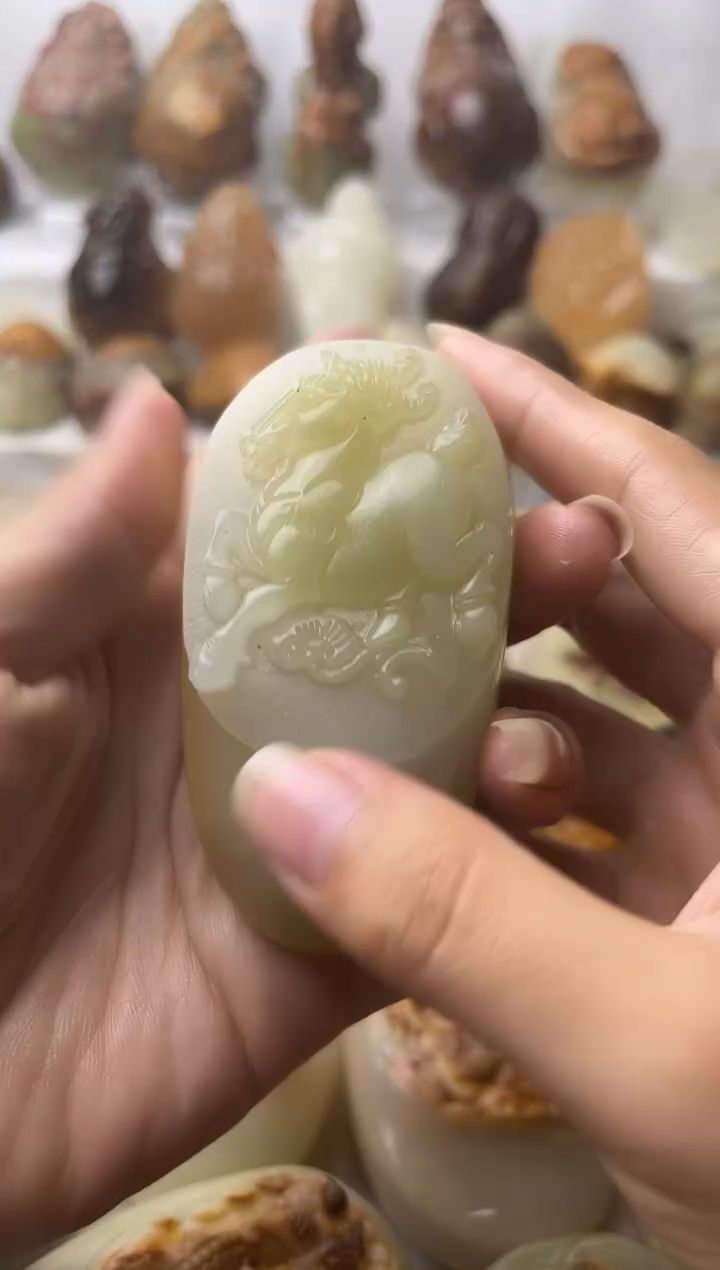 石材方解石手把摆件不退换羊微瑕