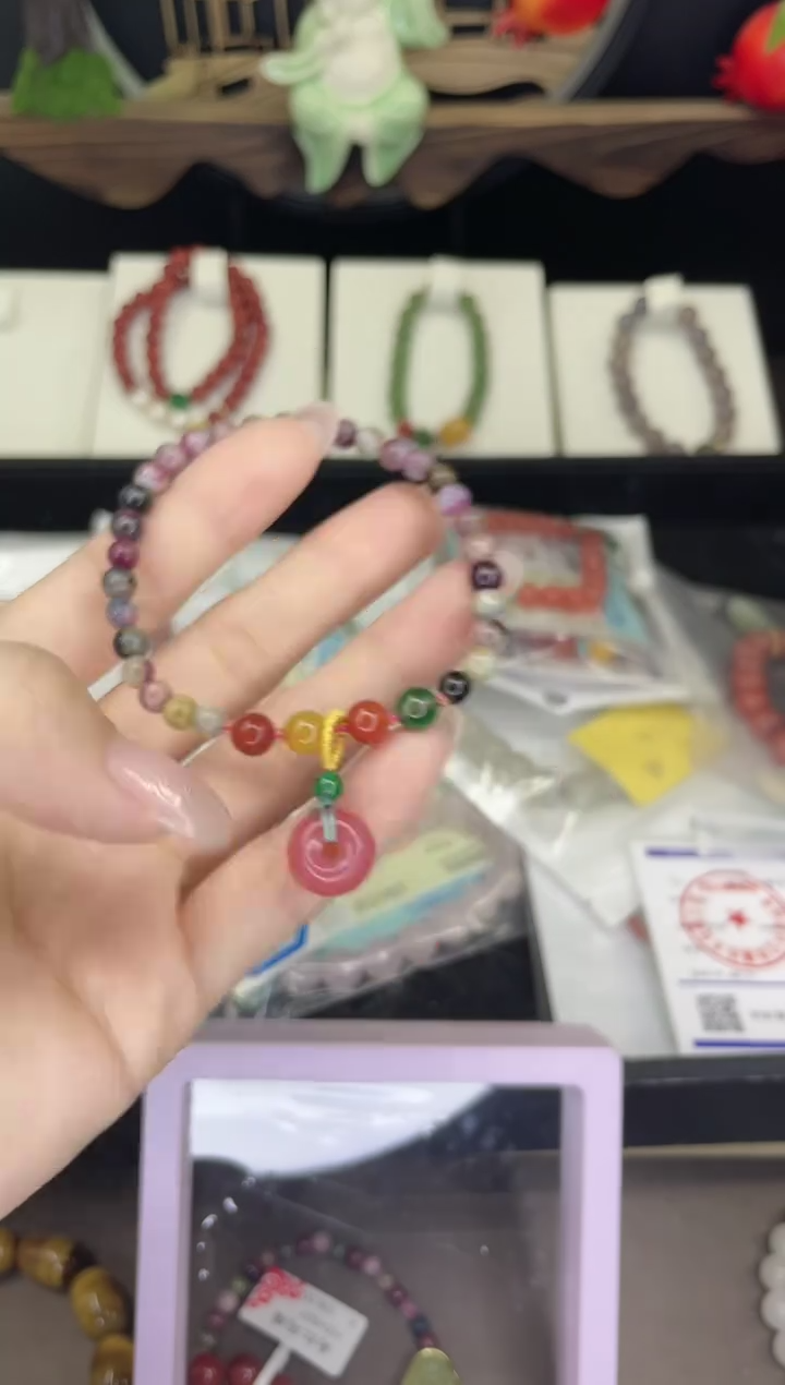 【闪购商品】碧玺手链银S925镶嵌碧玺手链