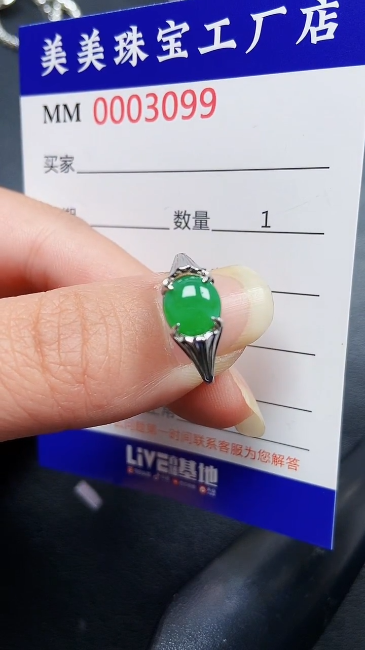 颈饰银S925镶嵌翡翠3099