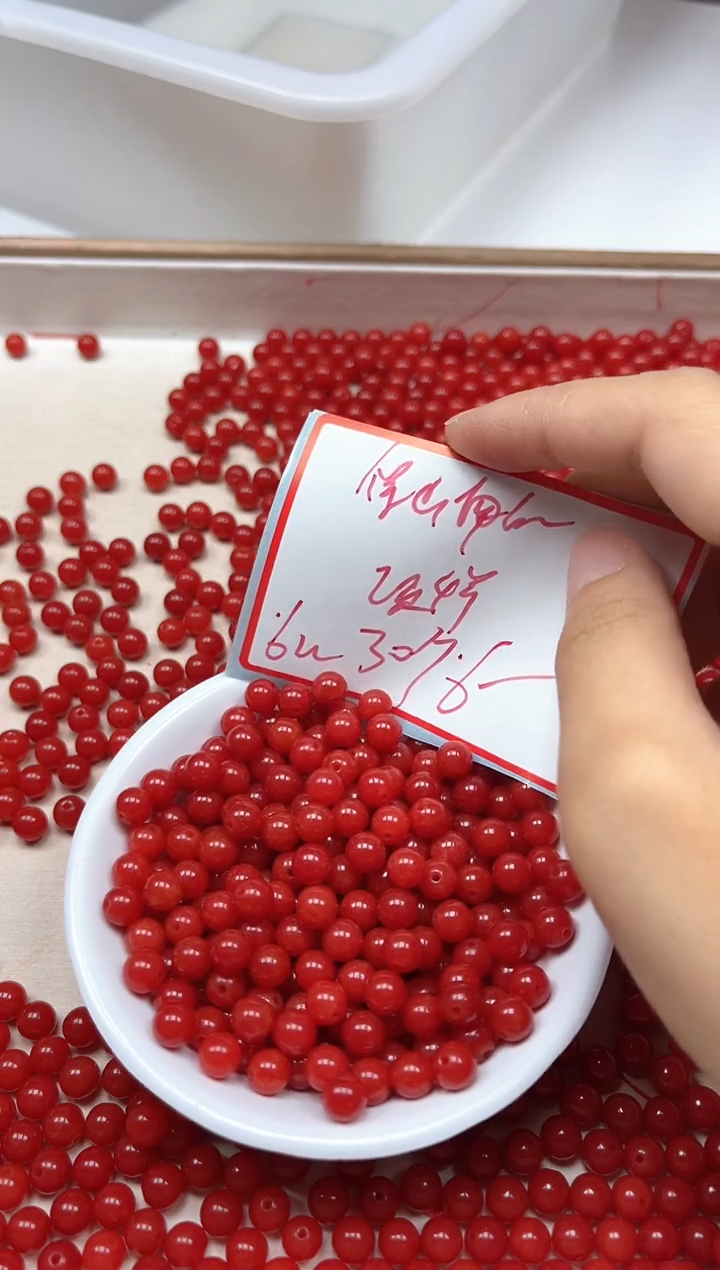 南红玛瑙散珠未镶嵌C536 柿子南红6mm30颗6元