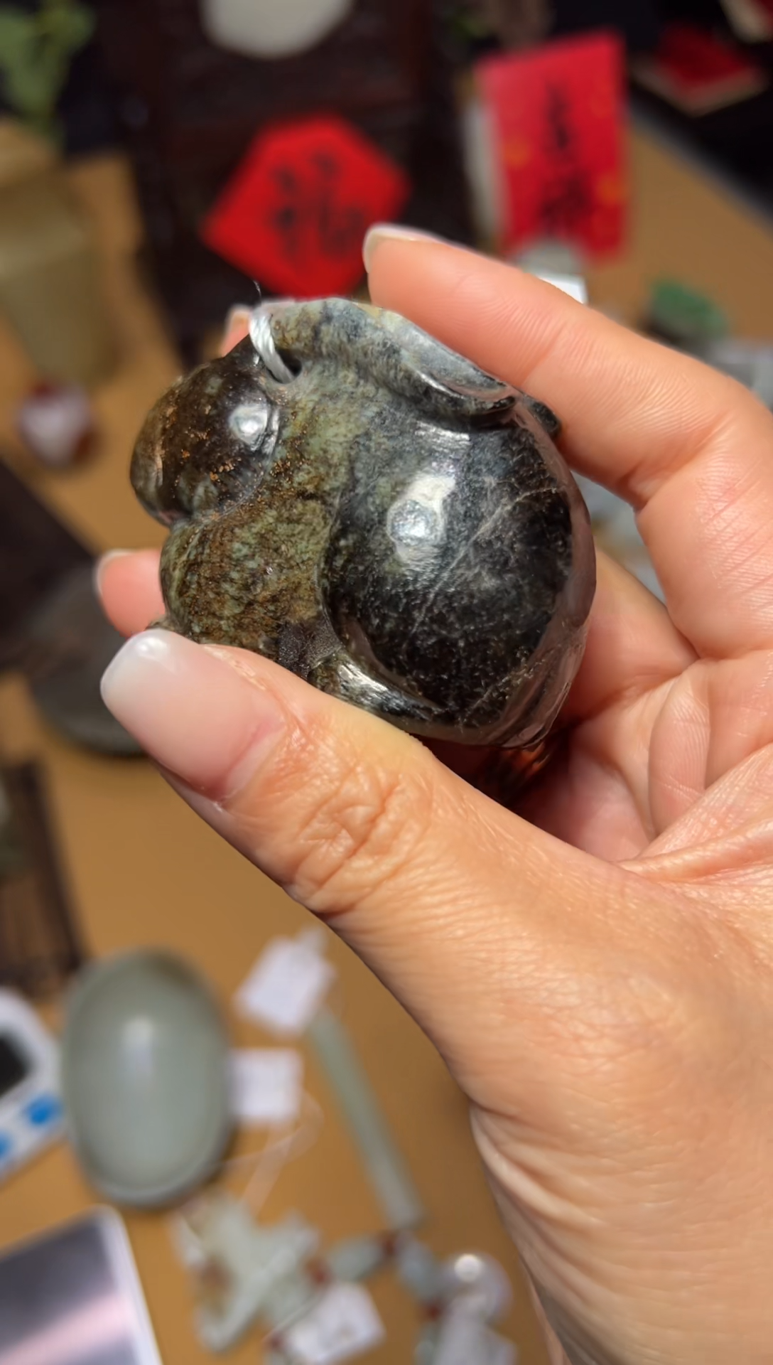 【闪购商品】和田玉XHM-提油玉兔挂件