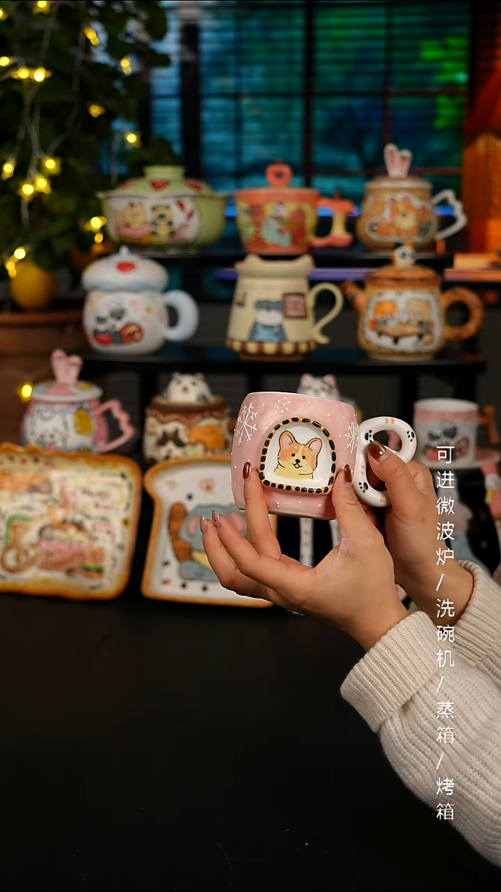 陶瓷便携款景德镇高温釉下彩纯手绘创意瓷