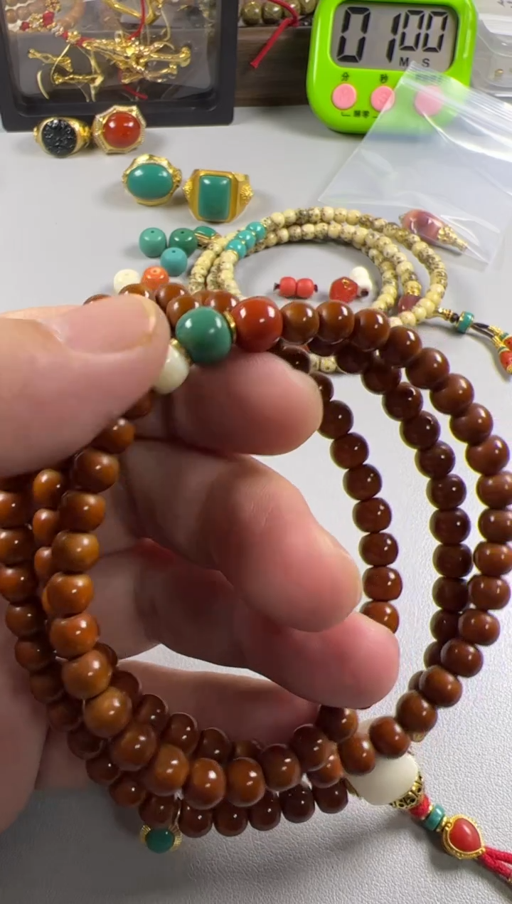 【闪购商品】橄榄核手串未镶嵌橄榄核核尖脖挂108