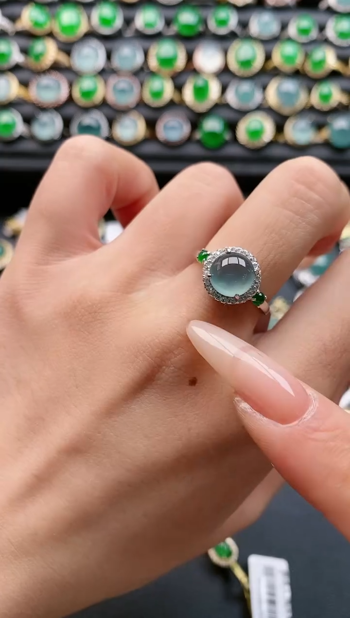 【闪购商品】翡翠戒指银S925镶嵌1111111