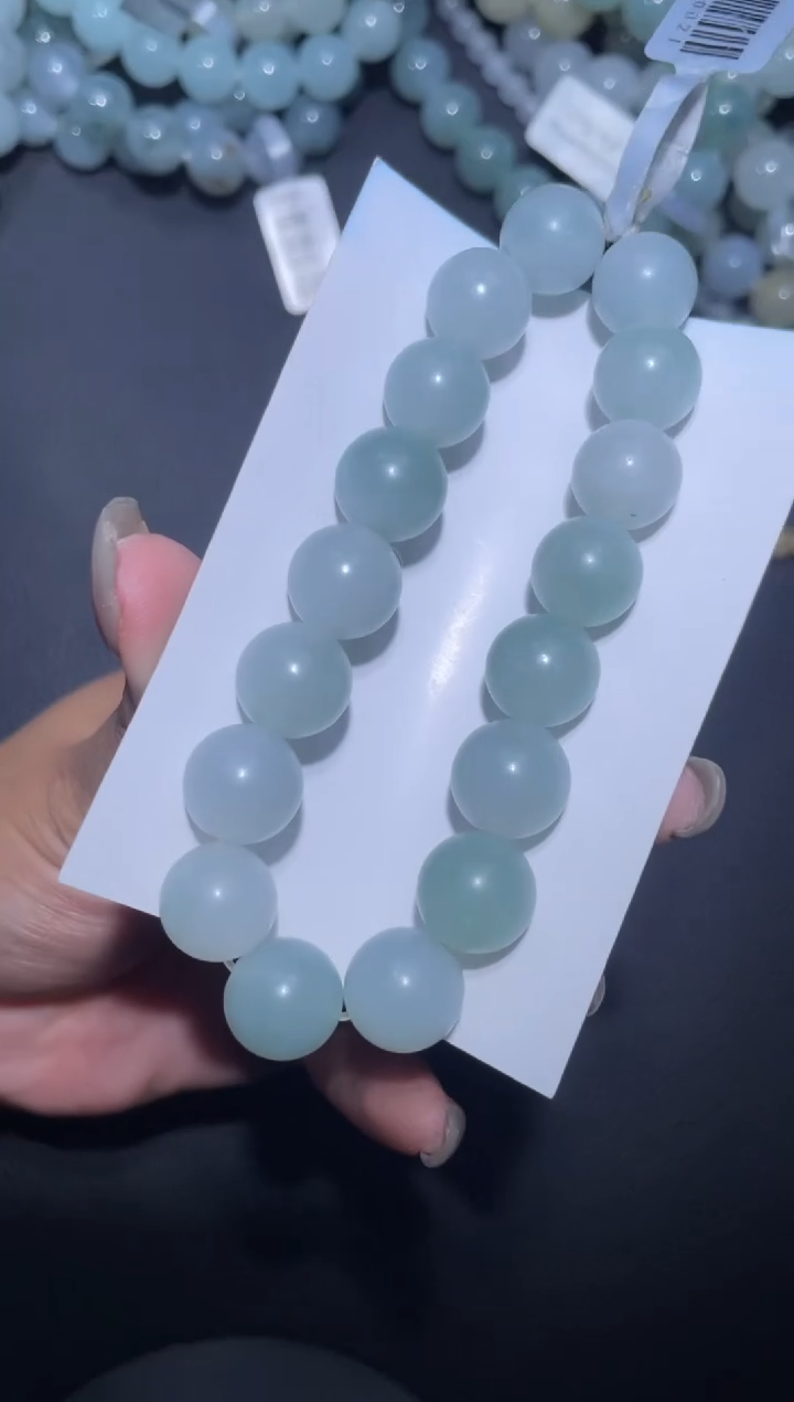 【闪购商品】定制翡翠未镶嵌天然缅甸A货翡翠手串24