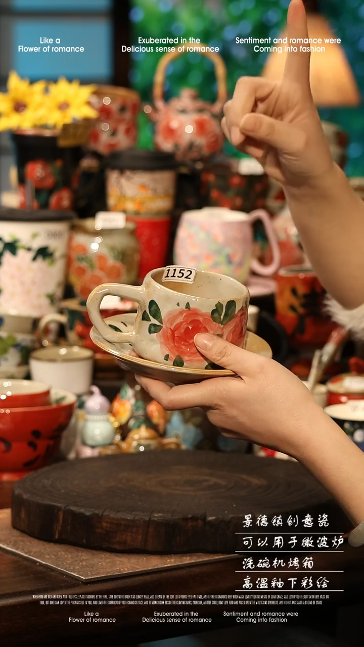 陶瓷景德镇高温釉下彩手工手绘款式@A1152@