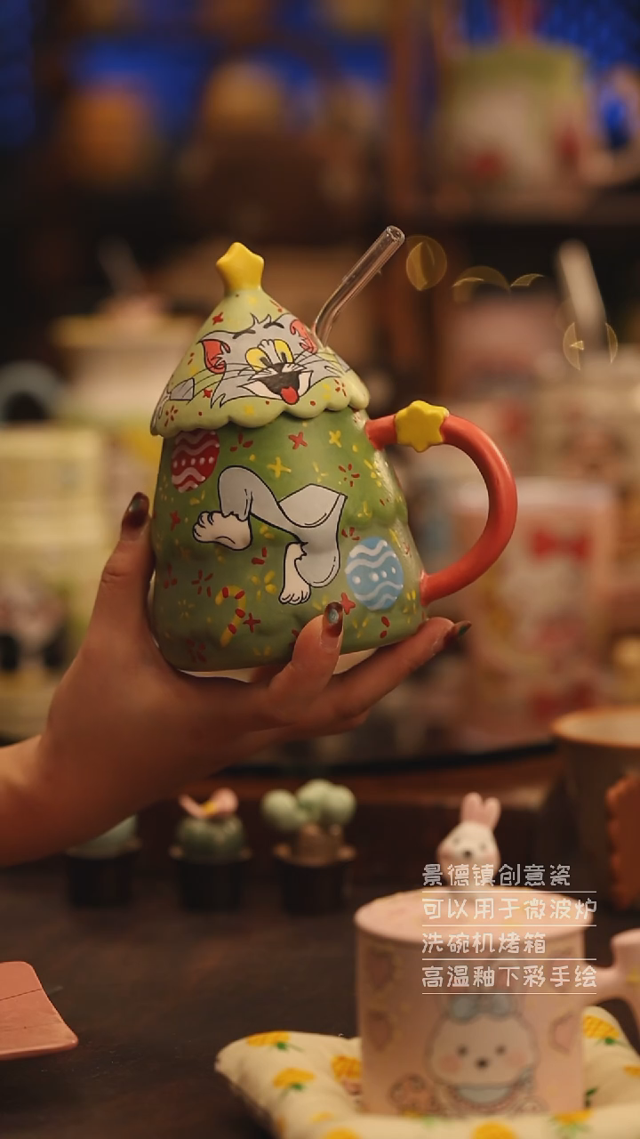 陶瓷景德镇可爱陶瓷釉下彩绘设计师款