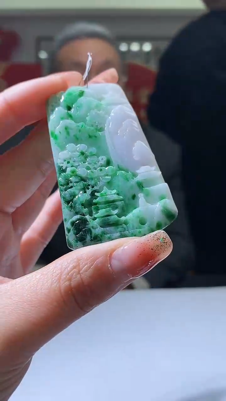 【闪购商品】定制翡翠未镶嵌18/0114/W/山水