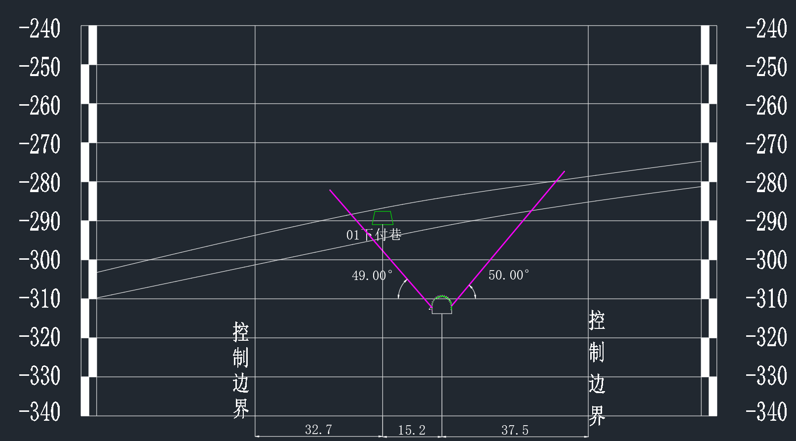 瓦斯底抽巷剖面图绘制教程