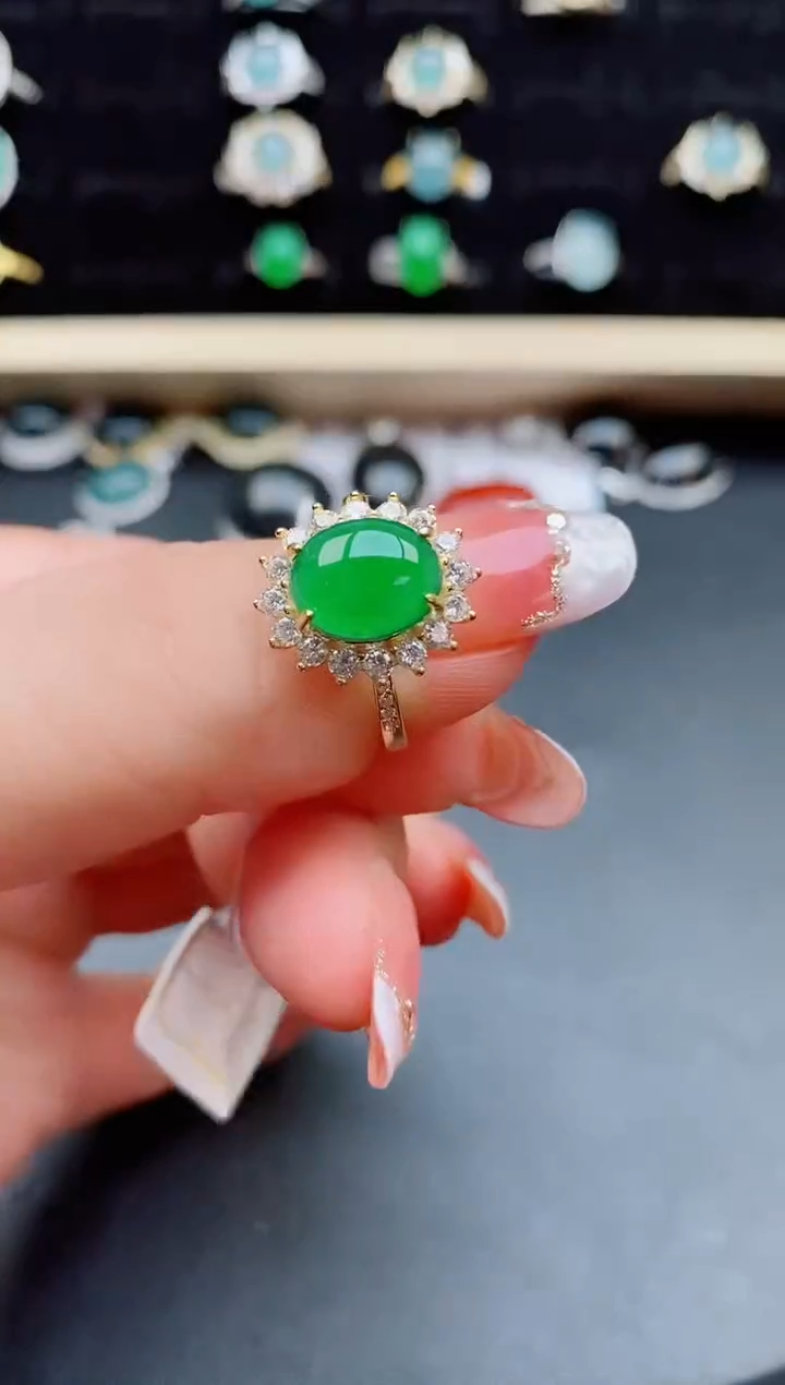 【闪购商品】翡翠戒指银S925镶嵌50800