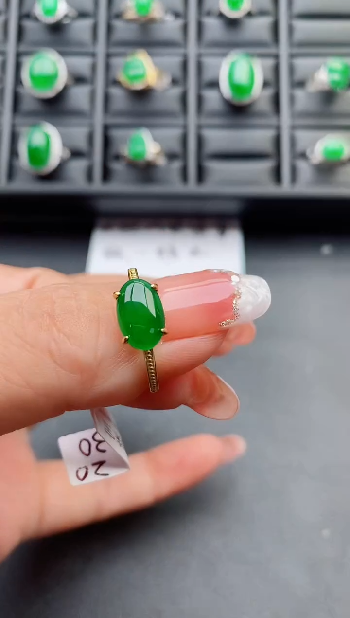 【闪购商品】翡翠戒指银S925镶嵌508500