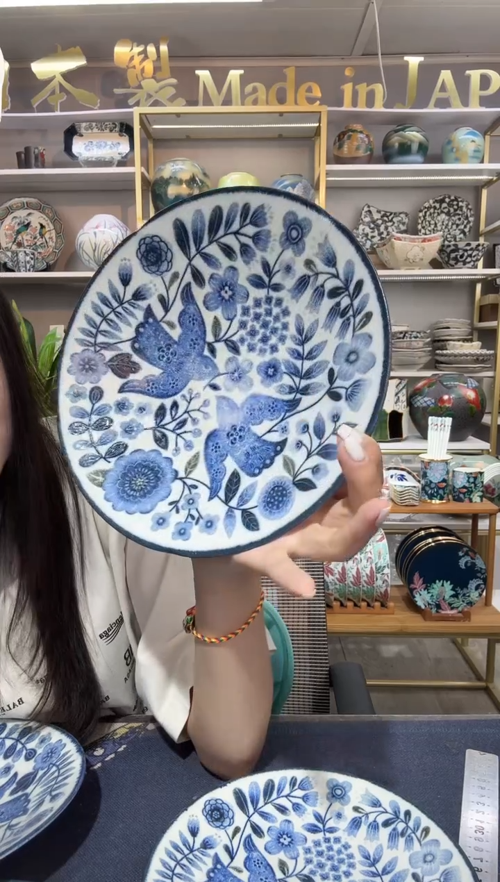 瓷恋飞鸟深盘22cm一支