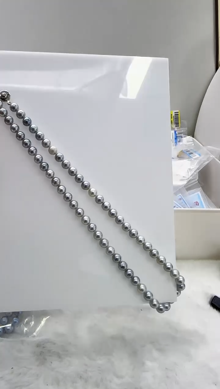 【闪购商品】海水珍珠DA未镶嵌t857 灰珠串7