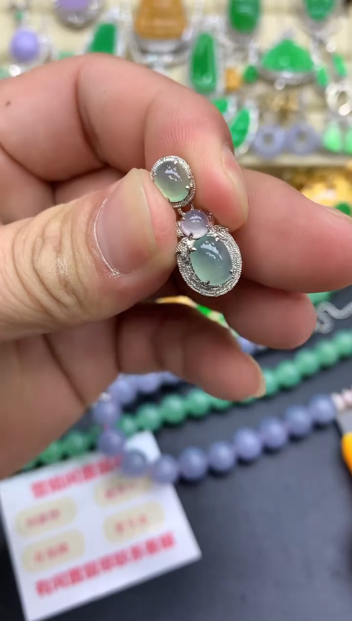 颈饰18K金镶嵌翡翠387-中国好珍宝