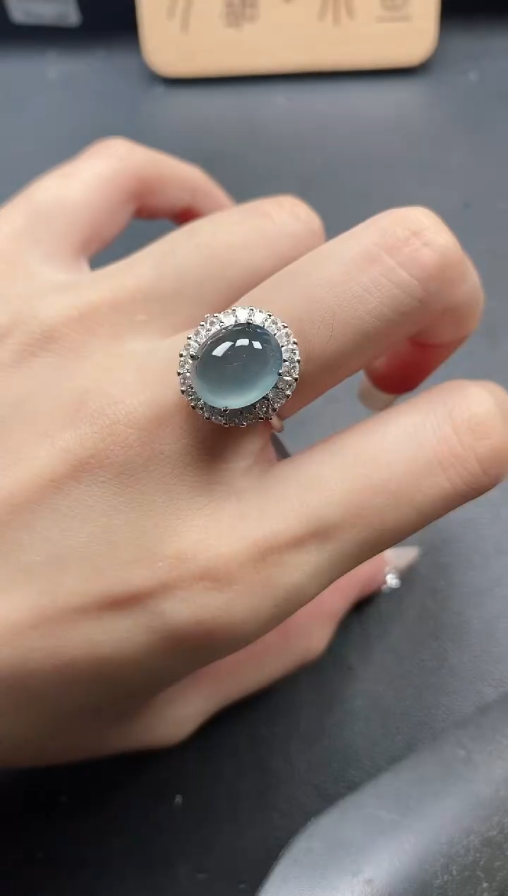 银S925镶嵌戒指翡翠51151