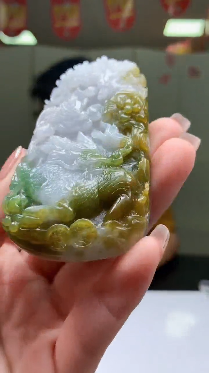 【闪购商品】定制翡翠未镶嵌1057ry-毛货挂件34