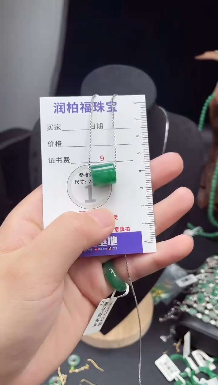 吊坠(赠链)未镶嵌石英质玉（非洲翠）12.23路路通