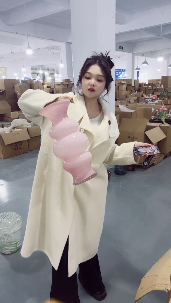 【闪购商品】无铅玻璃私花主义花瓶微瑕-X3D3