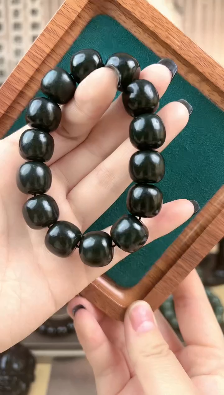 【闪购商品】和田玉手链未镶嵌新疆和田玉塔青老型手串16