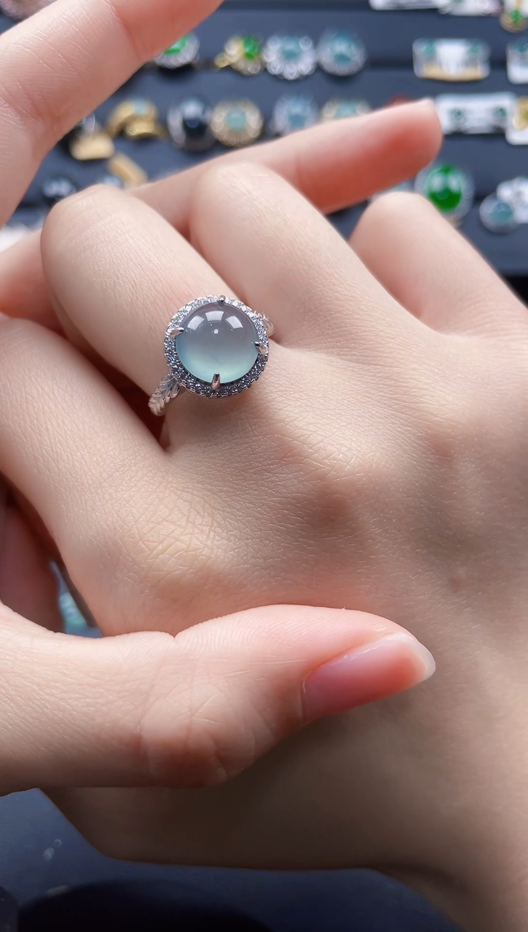 【闪购商品】翡翠戒指银S925镶嵌4365436