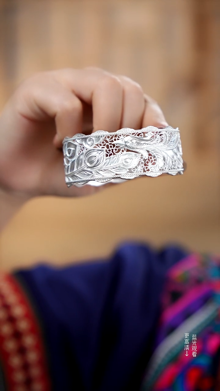 珐琅足银新款花丝凤凰手镯